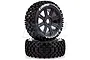 Louise 3.3" B-Uphill Tyres on Black Spoke Rims - Glued Buggy Wheels w/ Foam 2Pcs L-T3271B
