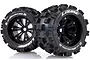 Louise 3.8" MT-Mcross Tyres on Black Spoke Rims - Glued Truck Wheels w/ Foam 2Pcs L-T3276BH