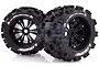 Louise 3.8" MT-Mcross Tyres on Black Spoke Rims - Glued Truck Wheels w/ Foam 2Pcs L-T3276B
