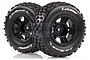 Louise 2.2/3.0" SC-Rock Tyres on Black Spoke Rims - Glued Short Course Wheels w/ Foam 2Pcs L-T3229SBTF