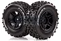 Louise 2.2/3.0" SC-Rock Tyres on Black Spoke Rims - Glued Short Course Wheels w/ Foam 2Pcs L-T3229SBTR