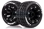 Louise 2.2" ST-Rocket Tyres on Black Spoke Rims - Glued Truck Wheels w/ Foam 2Pcs L-T3188SB