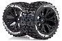 Louise 2.8" ST-Pioneer Tyres on Black Spoke Rims - Glued Truck Wheels w/ Foam 2Pcs L-T3227B