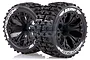 Louise 2.8" ST-Pioneer Tyres on Black Spoke Rims - Glued Truck Wheels w/ Foam 2Pcs L-T3227BH