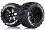 Louise 2.8" MT-Cyclone Tyres on Black Spoke Rims - Glued Truck Wheels w/ Foam 2Pcs L-T3226B