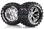 Louise 2.8" MT-Uphill Tyres on Chrome Spoke Rims - Glued Truck Wheels w/ Foam 2Pcs L-T3204C