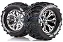 Louise 2.8" MT-Cyclone Tyres on Chrome Spoke Rims - Glued Truck Wheels w/ Foam 2Pcs L-T3226CH