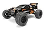 HPI Jumpshot ST 1/10 scale electric RC stadium truck in black and orange livery, viewed from a front three-quarter angle on a white background.