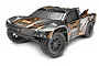 HPI Jumpshot SC 1/10 scale RC short course truck in grey and orange livery, viewed from a high angle against a white background.