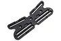 A black plastic starter box plate for HSP RC cars, featuring multiple mounting slots and screw holes, isolated on a white background.