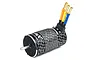 ARRMA BLX 4074 2050kv brushless motor with black finned casing, white branding, and three color-coded bullet connectors.