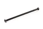 A black metal ARRMA RC drive shaft with cross pins at both ends, isolated against a white background.