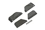 ARRMA Dirt Guard Set including four grey plastic guards and a set of small black mounting screws on a white background.