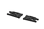 A pair of black ARRMA rear lower suspension arms for RC vehicles, shown from an angled top-down perspective against a white background.