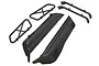 A set of black plastic ARRMA RC short course side chassis guards and support bars on a white background.