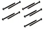 Ten black metal button head screws arranged in five pairs on a white background.