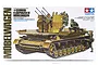 Tamiya 1/35 scale German Flakpanzer IV Möbelwagen plastic model kit box art showing the tank and crew figures.