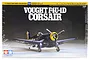 Tamiya 1/72 scale Vought F4U-1D Corsair plastic model kit box art showing a finished dark blue fighter plane model.