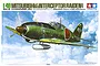 Tamiya 1/48 scale Mitsubishi J2M3 Interceptor Raiden (Jack) plastic model kit box art showing a green fighter plane in flight.