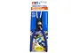 Tamiya Non-Scratch Long Nose Pliers in original retail packaging with blue handles and white protective jaw tips.
