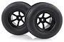 HSP 2.3" Viper Front Ribbed Tyres on Black 6 Spoke Rims - Wheels 2Pcs 60306