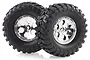 HSP 1.9" RC4 Soft Off Road Tyres on Chrome Rims - Wheels 2Pcs 68158