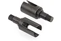 Two black metal differential drive cups for HSP RC cars, shown against a plain white background.