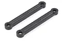 Two black plastic 55mm steering linkage rods for RC cars, shown against a white background.
