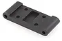 A black plastic HSP front lower bulkhead spare part for RC vehicles, shown from an angled top-down perspective.