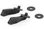 HSP Mongoose RC wing mount set including two black plastic wing mounts and two matching circular washers on a white background.