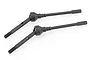 Two black metal universal drive shafts for an RC car, shown against a white background.