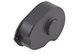 A black plastic gear cover for an HSP RC car, viewed from an angle against a white background.