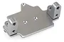 HSP gunmetal aluminium servo mount for RC vehicles, featuring a flat base with two vertical mounting brackets.