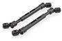 Two black metal telescopic universal drive shafts for an RC car, shown against a plain white background.