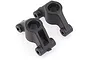 Two black plastic rear hub carriers for an RC car, shown from a high angle on a white background.