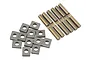 A set of TLR differential cross pins and support blocks arranged on a white background.