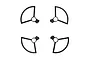 A set of four black DJI Spark propeller guards arranged in a grid pattern against a white background.