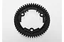 A black 50-tooth 1.0 module spur gear for Traxxas RC vehicles, shown from a top-down studio perspective.