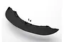 A black plastic Traxxas front splitter extension for an RC car, shown with two small mounting screws on a white background.