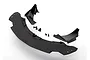 Traxxas front splitter extension and two canards with mounting screws on a white background.
