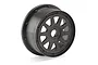 A single gunmetal grey HPI TR-10 rear wheel rim for Baja 5T/5SC RC vehicles, shown from a three-quarter angle against a white background.