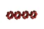 A set of four red anodized aluminium wheel hex adapters for Traxxas X-Maxx RC vehicles arranged in a row.