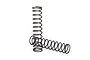 Two black metal shock springs for Traxxas RC vehicles, one standing upright and one lying horizontally on a white background.