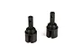 Two black metal differential outdrive cups for Losi RC vehicles, shown against a white background.