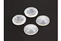 Four translucent silicone shock bladders for Arrma RC vehicles arranged on a dark surface.
