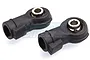 Two black Rovan 5IVE-T shock rod ends with metal ball joints, shown against a plain white background.