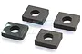 Four square black metal differential cross pin holders for Rovan 5IVE-T RC vehicles, arranged on a white background.