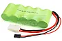 A Rovan 6V 4500mAh flat NiMH battery pack with green shrink wrap and two output connectors.