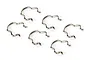 Six silver-coloured metal wheel hex clips for Traxxas X-Maxx RC vehicles arranged on a white background.