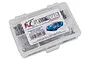 RC Screwz stainless steel screw kit for Traxxas 4-Tec 2.0 Ford GT in a clear plastic storage box with a product label.